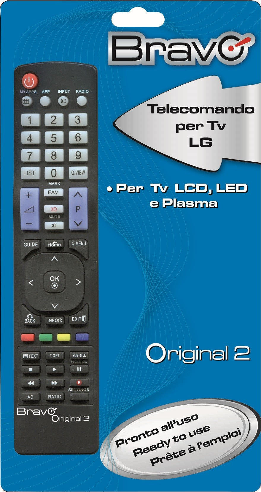 Telecomando Universale per TV LG, Bravo Original 2 Compatibile Smart TV