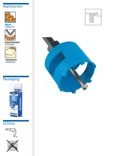 Fresa a Tazza per Edilizia 5 denti metallo duro, Frese per Muro, Piastrelle, Ceramica,  Krino